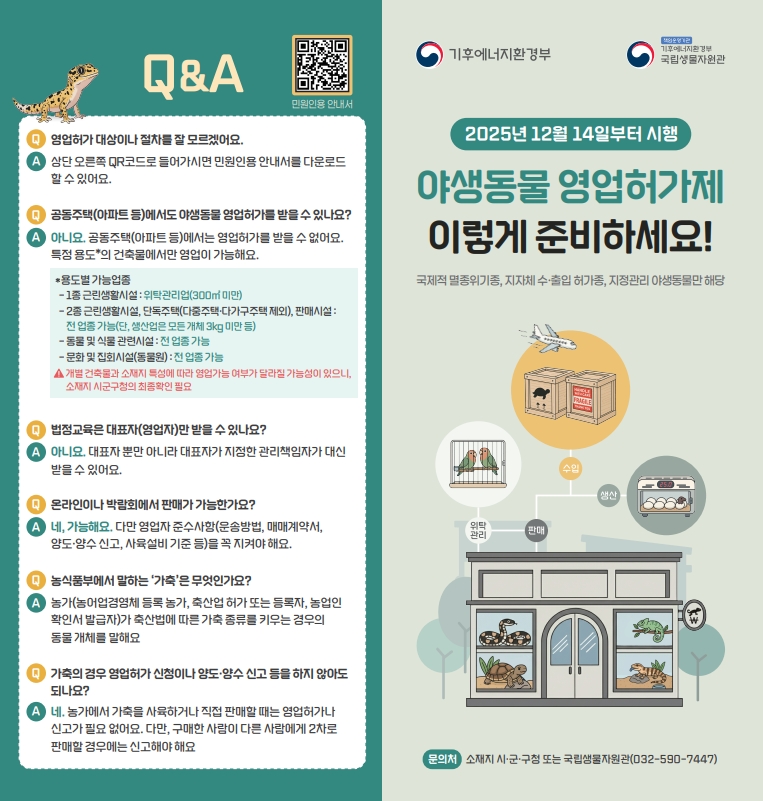 야생동물 영업허가제 및 양도·양수·보관 신고제 시행 이미지 1