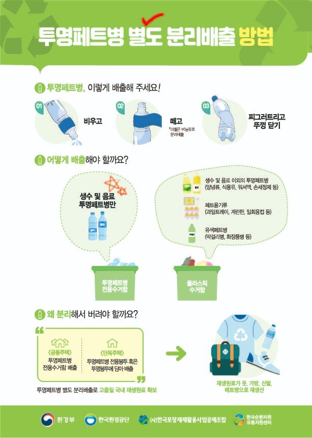 투명 페트병 분리배출, 이렇게 해주세요! 이미지 1