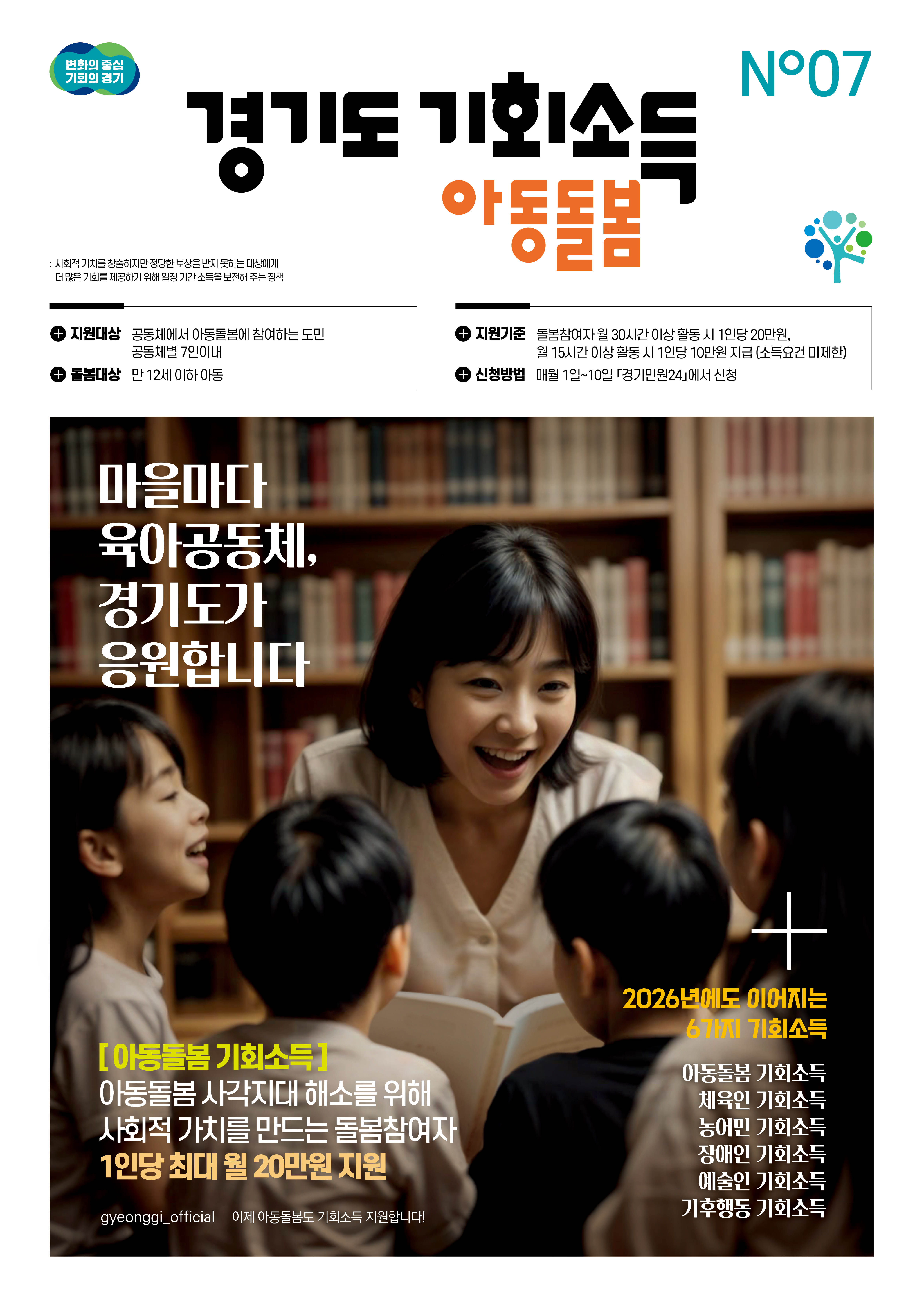 2026년 경기도 아동돌봄 기회소득 지원사업 안내 이미지 1